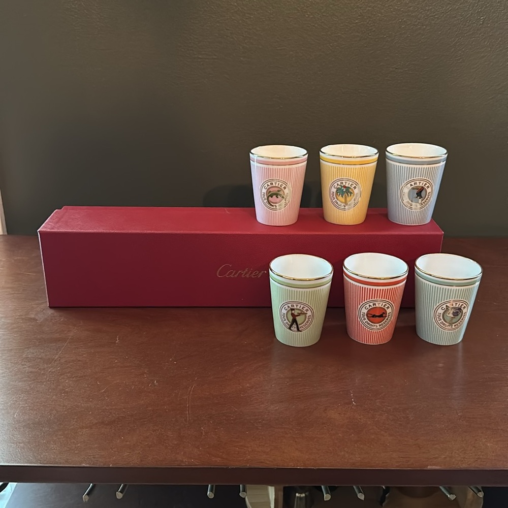 Cartier character glasses (espresso glasses) set brand new never used